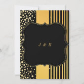 Gold Lijst Black Wedding Kaart (Achterkant)