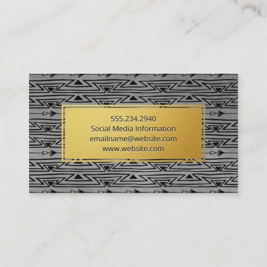 Gold Lijst Bohemian Pattern Visitekaartje (Achterkant)