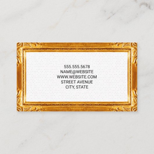 Gold Lijst Border | Boho Dot Pattern Visitekaartje (Achterkant)