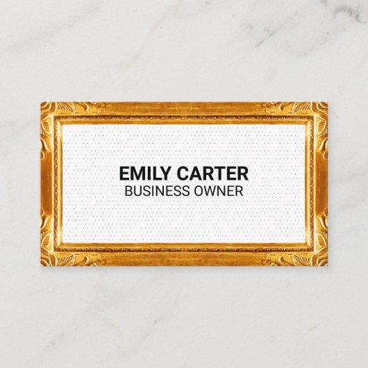 Gold Lijst Border | Boho Dot Pattern Visitekaartje (Voorkant)