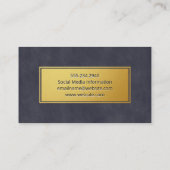Gold Lijst Deep Paars Blue Texture Visitekaartje (Achterkant)