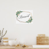 Gold Lijst Eucalyptus Reservation Wedding-teken Poster (Keuken)