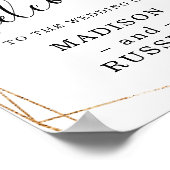 Gold Lijst Eucalyptus Welkom bruiloft Poster (Hoek)