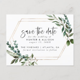 Gold Lijst Floral Save the Date Briefkaart