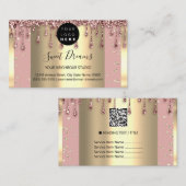 Gold Lijst Glitter Confetti Roos Visitekaartje (Voorkant / Achterkant)