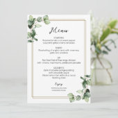 Gold Lijst Greenery Elegant Wedding Menu Kaart (Staand voorkant)