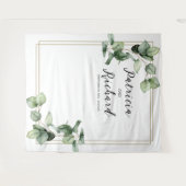 Gold Lijst Greenery Eucalyptus Wedding Backdrop Wandkleed (Voorkant (horizontaal))