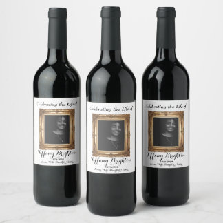 Gold Lijst Memorial Wine Label Wijn Etiket