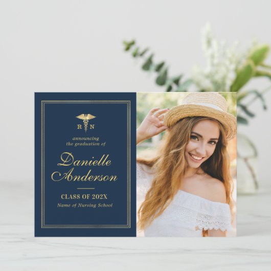 Gold lijst Nursing afstuderen aangekondigd Aankondiging (Staand voorkant)