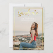 Gold Lijst Script Modern volledig foto-Afstuderen Kaart (Voorkant)