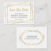 Gold Lijst Sla de datum op de huwelijkswebsite Informatiekaartje (Voorkant / Achterkant)