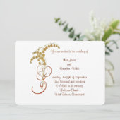 Gold Lily van het Valley Wedding Kaart (Staand voorkant)