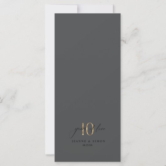 Gold Line Floral 10th Anniversary Menu ID1169 (Achterkant)