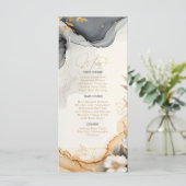 Gold Line Floral 25th Anniversary Menu ID1169 (Debout devant)