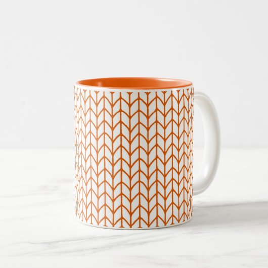 GOLD LINE KNIT Orange Mug à deux tons (Devant droit)