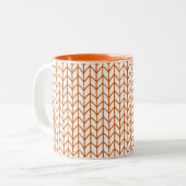 GOLD LINE KNIT Orange Mug à deux tons (Devant gauche)