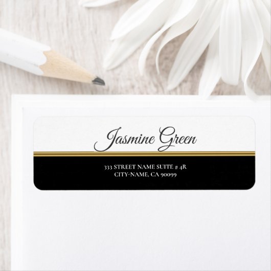 Gold Line op zwart en wit Etiket (Insitu)