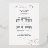 Gold Lined Floral Wedding Ceremony Programme Folie Uitnodiging (Achterkant)