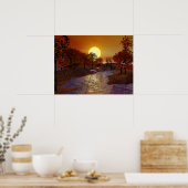 Gold Linger - Autumn Scene Poster (Keuken)