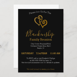 Gold Linked Hearts Family Reunion Sjabloon Kaart