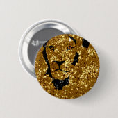 Gold Lion met zilver Ronde Button 5,7 Cm (Voorkant /achterkant)