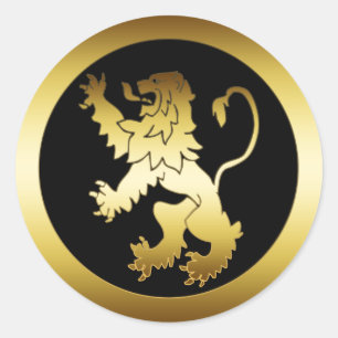 GOLD LION RONDE STICKER