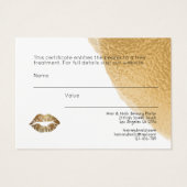 Gold Lips CADEAU CERTIFICAT AJOUTER LOGO Salon de (Dos)