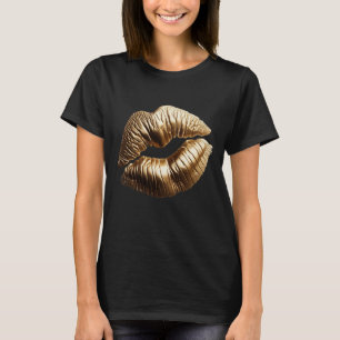 Gold Lips Kiss T-shirt