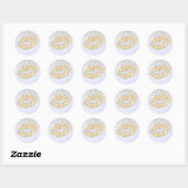 Gold Lips Kus op Faux Sparkle Ronde Sticker (Vel)