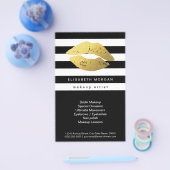 Gold Lips met Black White Stripes - Makeup Artist Flyer (Enkel)