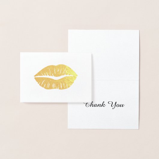 Gold Lipstick Hartelijk dank Folie Kaarten (Display)