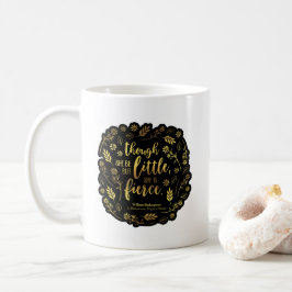 Gold Little but Fierce William Shakespeare Floral Koffiemok