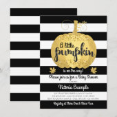 Gold Little Citrouille Baby Shower Invitations (Devant / Derrière)