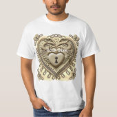 Gold lock Heart T-shirt (Voorkant)