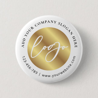 Gold Logo Corporate Company Promotional Branded Ronde Button 5,7 Cm