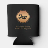 Gold Logo & Custom Text Business Company Branded Blikjeskoeler (Achterkant)