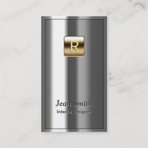 Gold Logo Metallic Interiors Visitekaartje