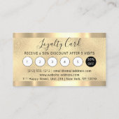 Gold Logo Qr Code 6 Punches 50% OFF Lashes Visitekaartje (Achterkant)
