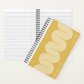 Gold Lombard Wavy Lines Modern Custom Notebook Notitieboek (Binnen)