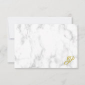 Gold Look Calligraphie Monogramme Marbre Modèle (Dos)