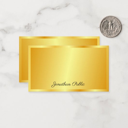 Gold Look Calligraphié Nom de script Modèle person (Devant/Arrière en situation)