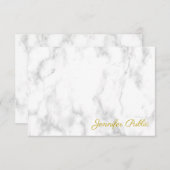Gold look Calligraphy Monogram Marble Sjabloon (Voorkant / Achterkant)