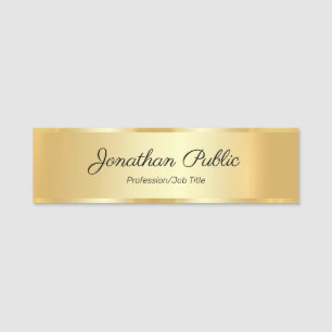 Gold Look Custom Calligraphy Script Sjabloon Naamplaatje