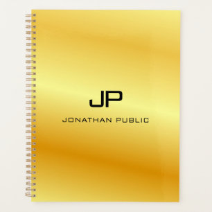 Gold Look Custom Glamour Monogram Sjabloon Planner