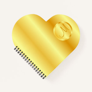 Gold look Elegant Modern Monogram Sjabloon Notitieboek