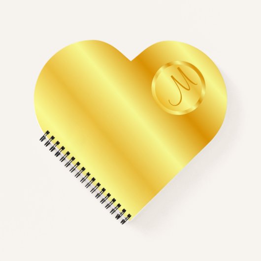 Gold look Elegant Modern Monogram Sjabloon Notitieboek (Voorkant)