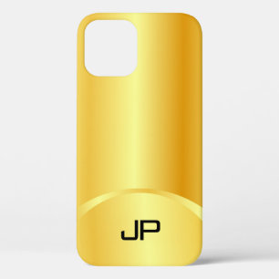 Gold look Elegant Modern Monogram Trendy Sjabloon iPhone 12 Pro Hoesje
