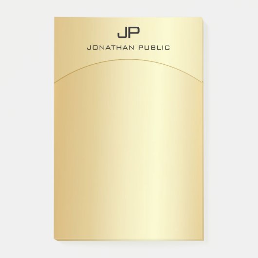 Gold look Elegant Moderne Monogrammen Sjabloon Post-it® Notes (Voorkant)