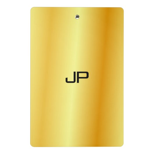Gold look Elegant Monogram Moderne Sjabloon Aangep Mini Klembord (Achterkant)