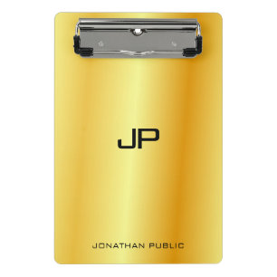 Gold look Elegant Monogram Moderne Sjabloon Aangep Mini Klembord